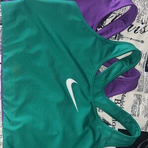 Nike Teal and Purple Sports Bras 2X